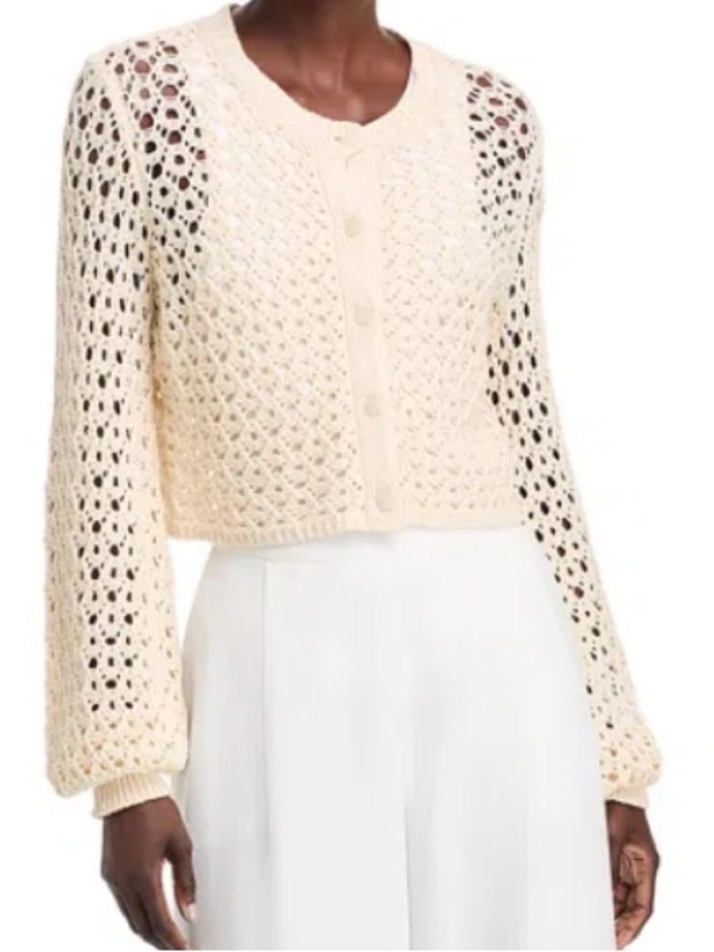 TOCCIN
Tori Blouson Sleeve Cotton
Cardigan Sweater